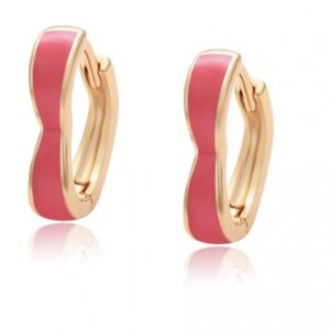 Huggie corazon rosa, laminado 18k