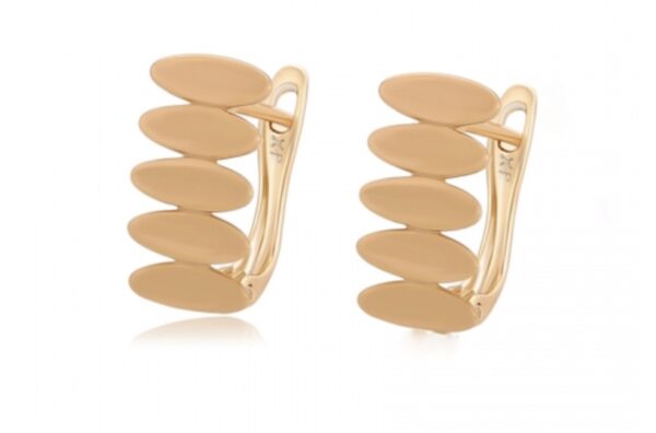 Arete Huggie Zigzag, Laminado 18k