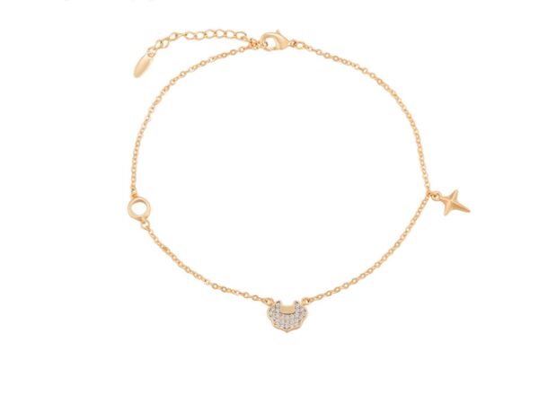 Pulsera Sencilla Con Circonitas, Laminado 18k