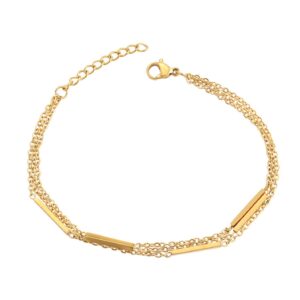 Pulsera Triple Elegante, Laminado 24k