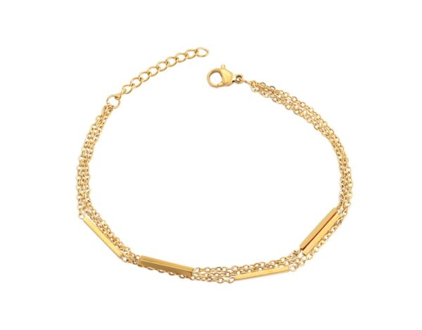 Pulsera Triple Elegante, Laminado 24k