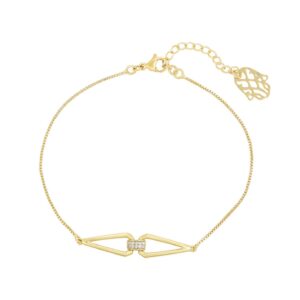 Pulsera Hebilla Con Circonitas, Laminado 14k