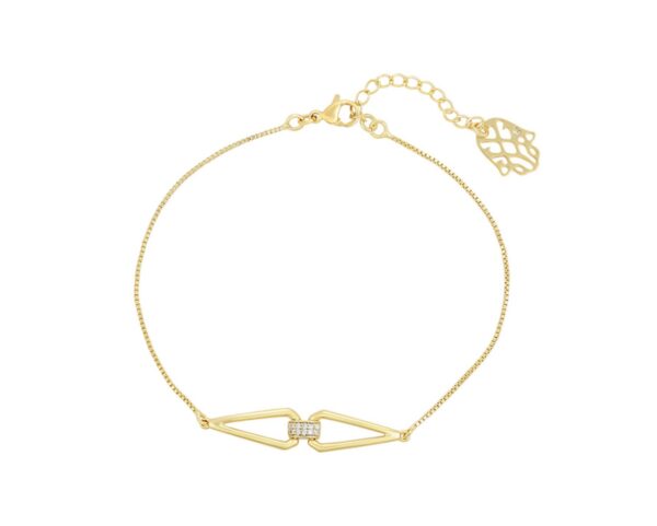 Pulsera Hebilla Con Circonitas, Laminado 14k